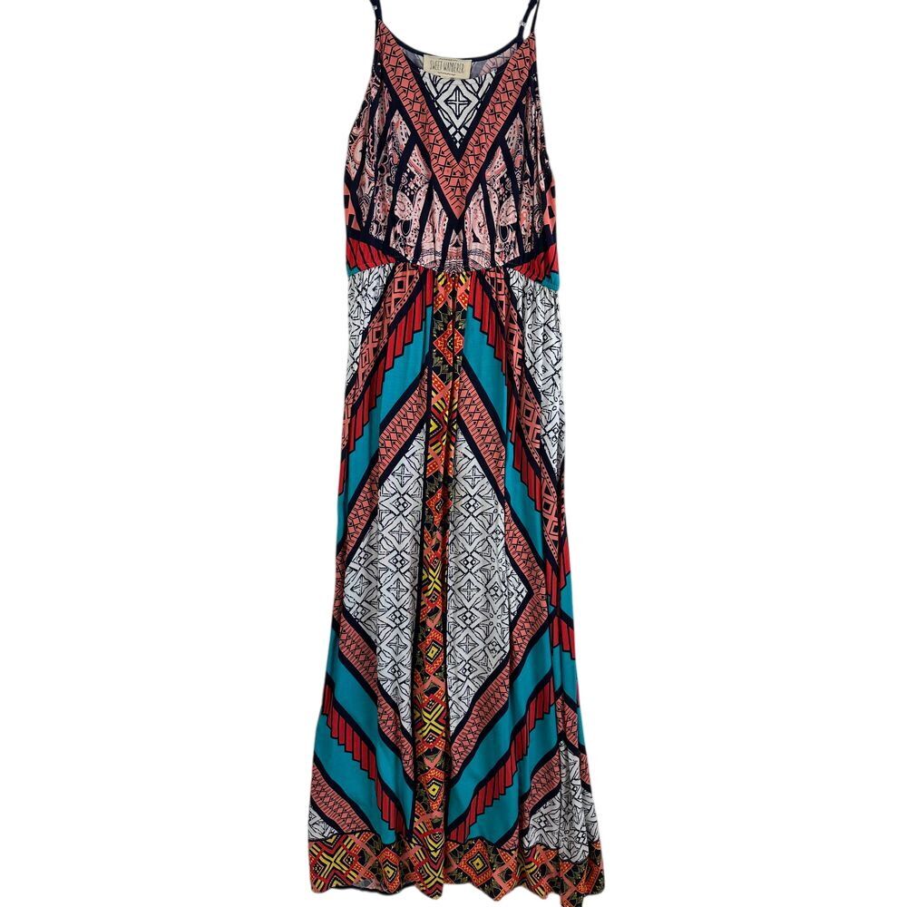 Sweet Wanderer Maxi Dress Women's Medium Geometric‎ Aztec Print Boho
